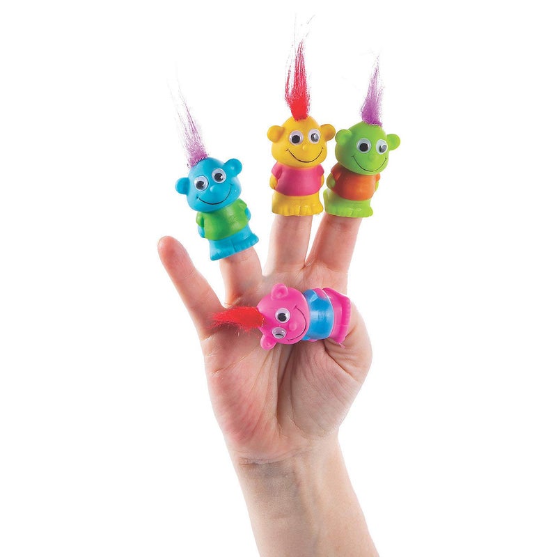 Fun Express Crazy Hair Finger Puppet - Toys - 12 Pieces - Image 1